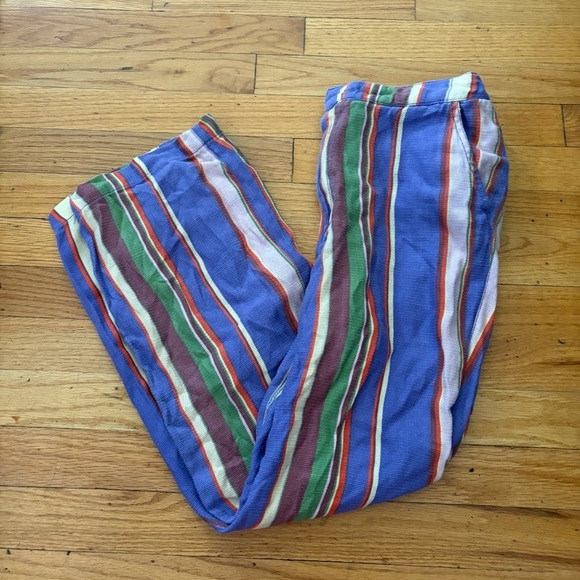 Free People La Paz Striped Cotton Crops Size 2 - Picture 2 of 7